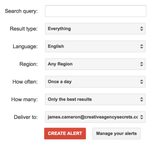 Google alerts  set up