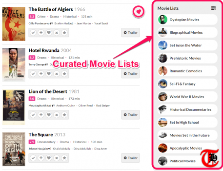 Movienr - Discover new movies by curated lists