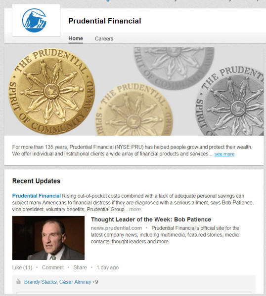 Prudential Financial Linkedin Page