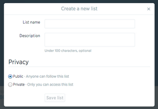 Create a new Twitter List