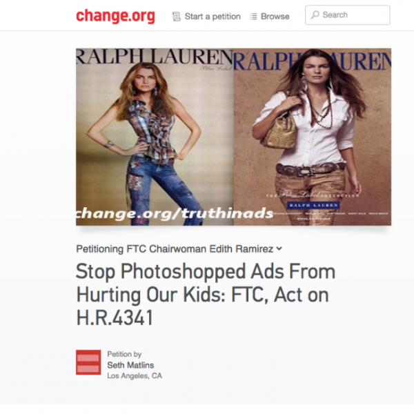 Change.org Petition to Stop Photoshopped Ads from Hurting Our Kids heads to Capitol Hill