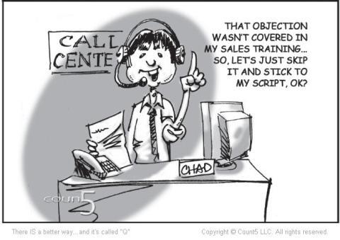 Call center scripts cartoon