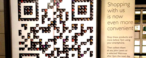 Qr code window shopping at John Lewis Kingston CC-BY-SA 2012 James Poulter