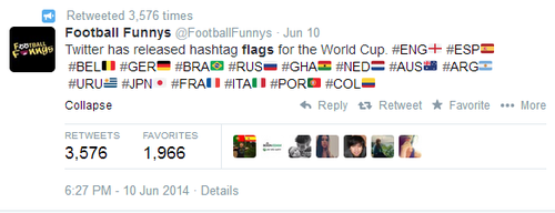 Twitter hashtag flags