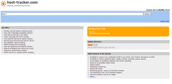 Host Tracker Homepage