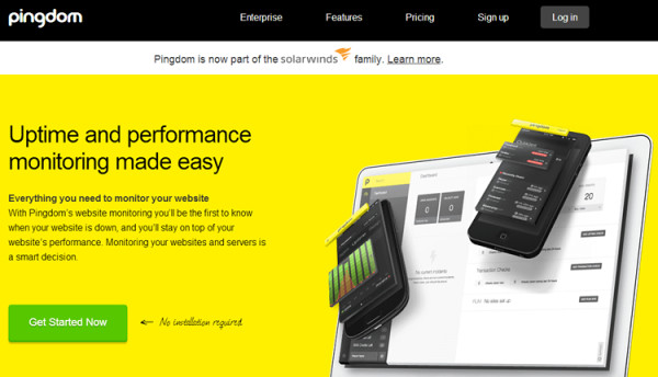 Pingdom Homepage
