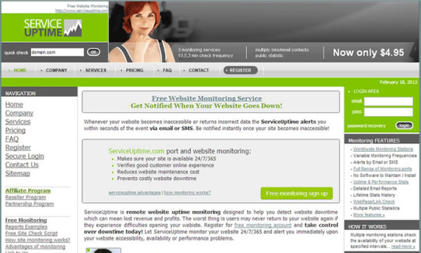 Service Uptime Homepage