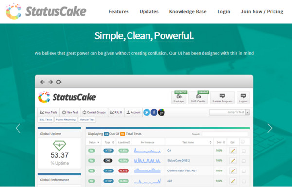 Status Cake Homepage