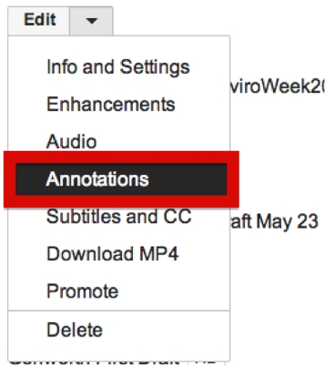 YouTube annotations
