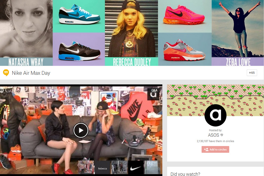 ASOS Nike Air Max Day Shoppable Hangout