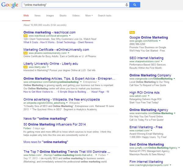 Online Marketing SERP Quotes