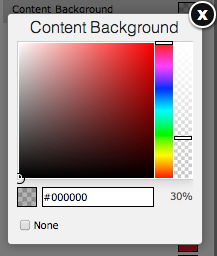 Selecting a content background color with Yola