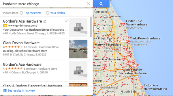 Google Maps Local Search