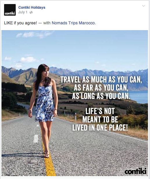 Social media for tourism contiki holidays facebook strategy