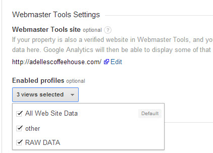 You can authorize or remove multiple Views after setting up Webmaster Tools connection