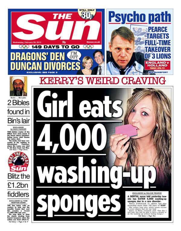 Clickbait Sun newspaper ridiculous headline