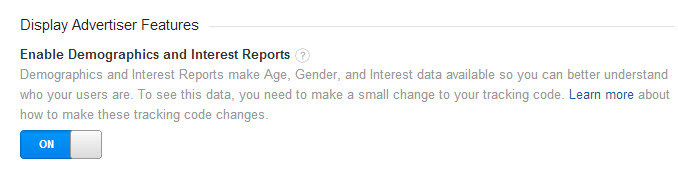 Enable Demographics & Interests Reports