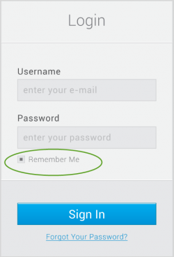 form with remember me button
