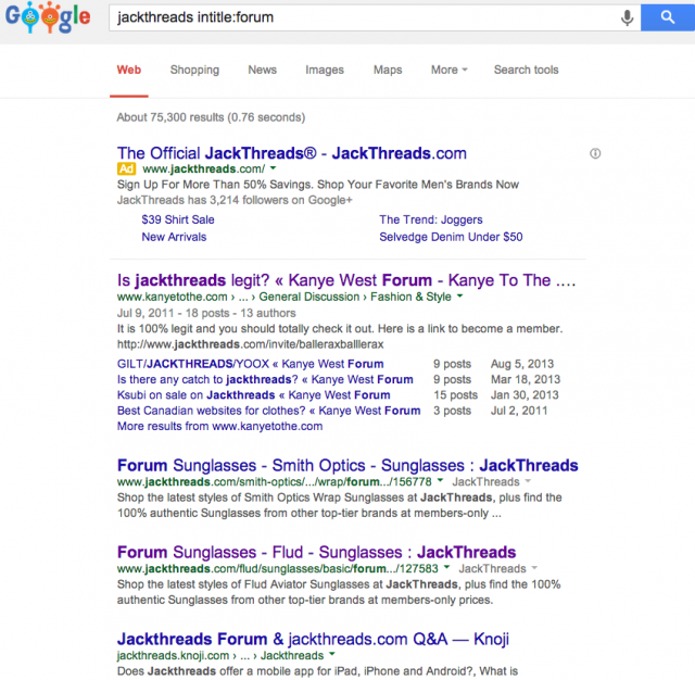 jackthreads intitle forum   Google Search