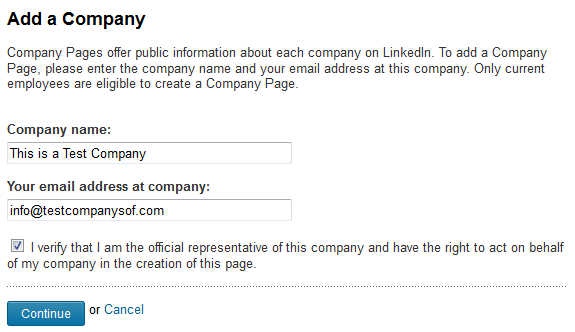 LinkedIn Add Your Company