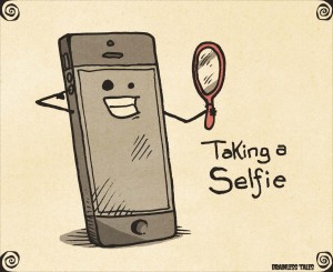 phone taking a selfie of itself with a mirror