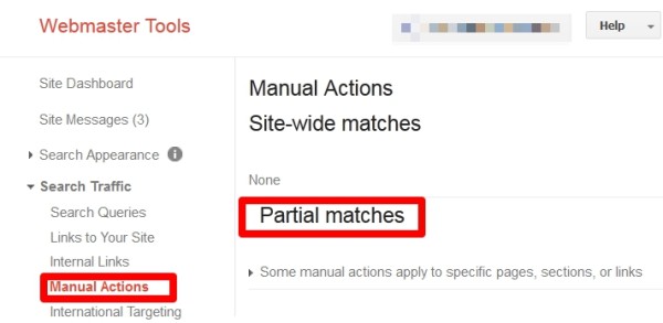 Webmaster Tools Manual Penalty