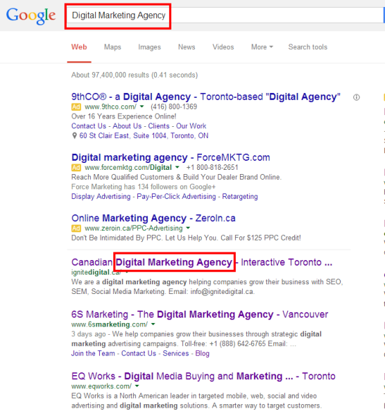 Digital Marketing Agency Google Search