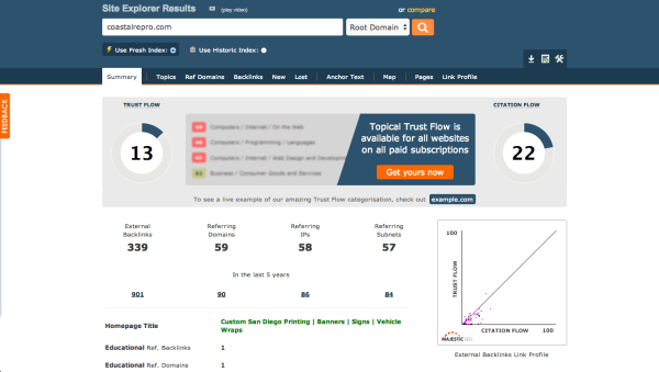 MajesticSEO give you valuable link and website strength data.