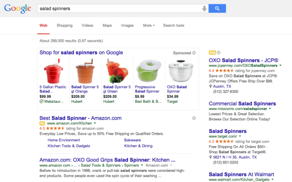 Salad spinner competitive research in Google.