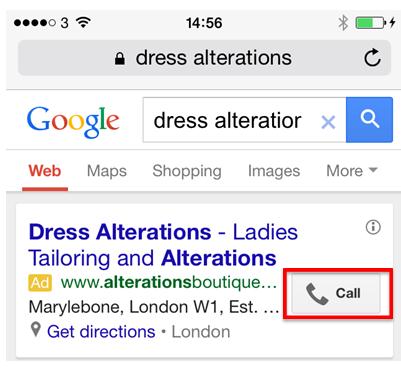 dress alterations click to call extension
