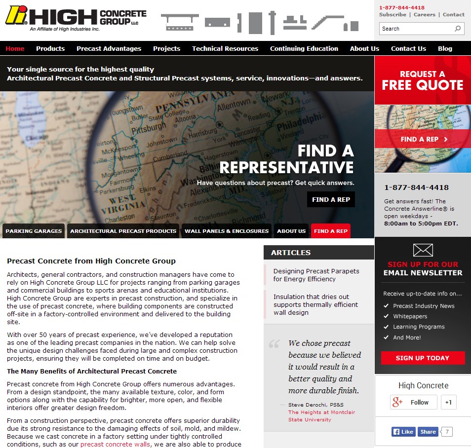 high concrete-modern website