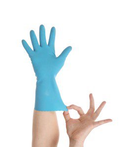 Latex Glove For Cleaning on hand.