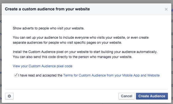 Facebook Website Custom Audience Terms & Conditions