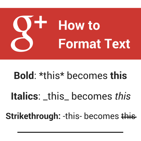 How to format Google+ text