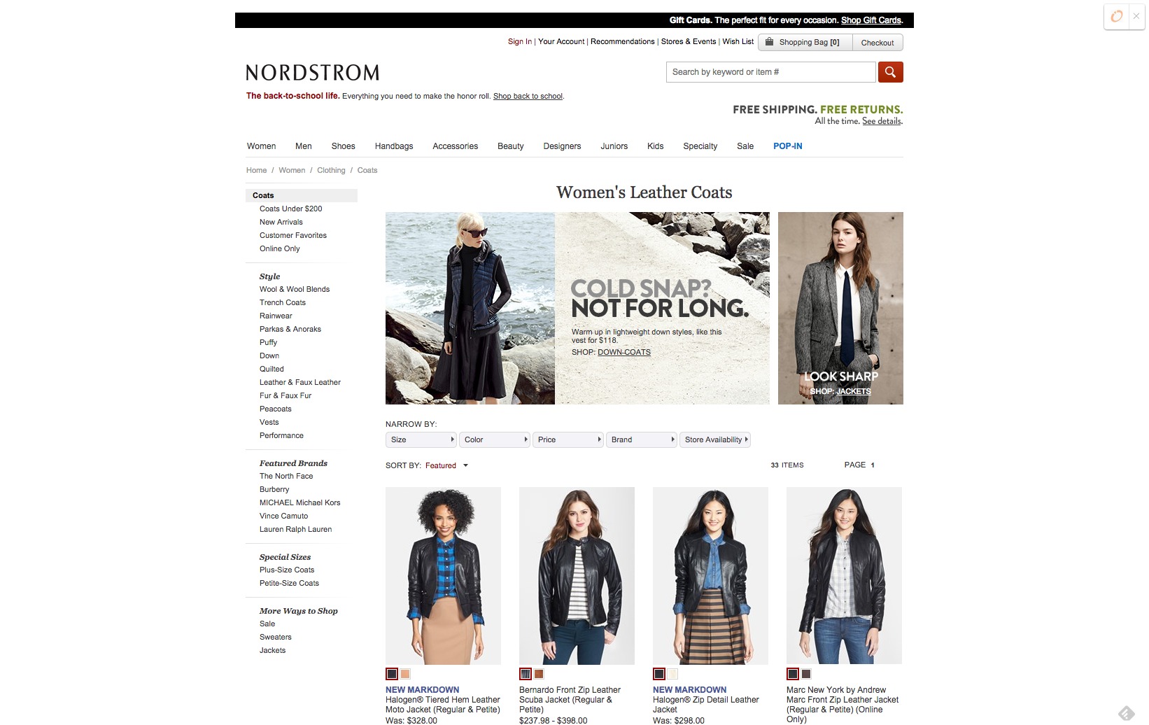 Nordstorm Category Page