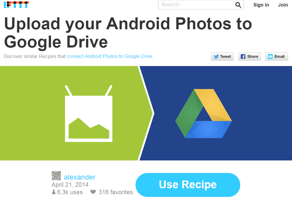 ifttt android to drive