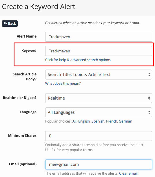 keyword alert