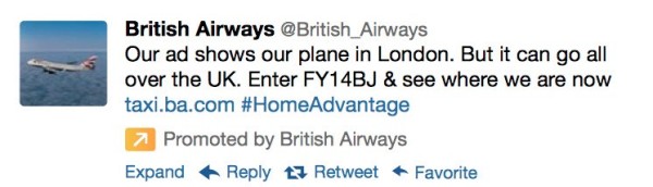 Social media advertising Twitter promoted tweet