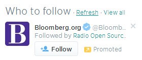 Social media advertising Twitter promoted account