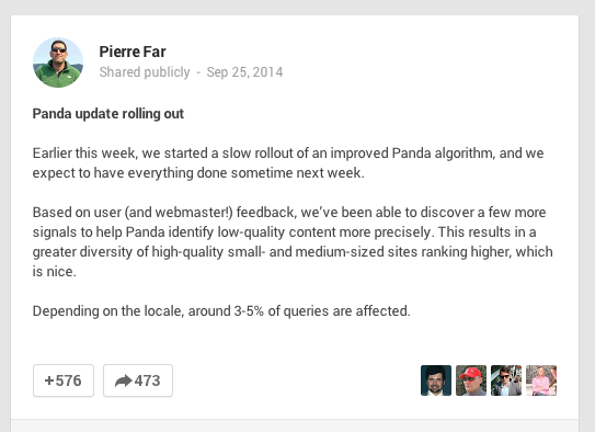 Google Announces Panda 4.1 Update