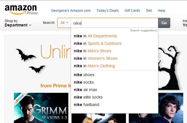 Amazon.com search bar - Events tracking could be used to track which auto complete option a user selected (or if they just hit enter or the search button). Amazon could capture which Departments are most often clicked in search suggestions, or the search terms themselves!