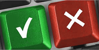 Electronic consent tick cross keyboard