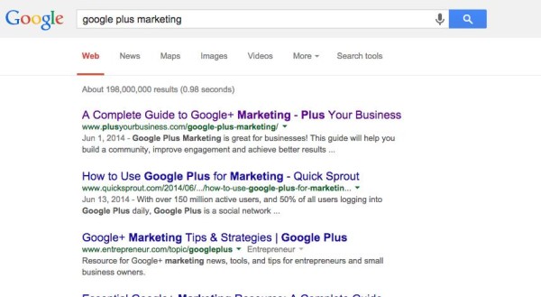 Google+ marketing