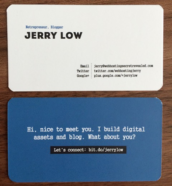 This is my name card. You can do one too - even you don