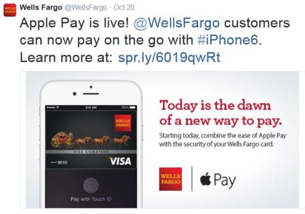 Wells Fargo uses social media and pop-up stores to launch Apple Pay