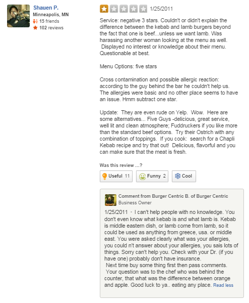 yelp behaving badly