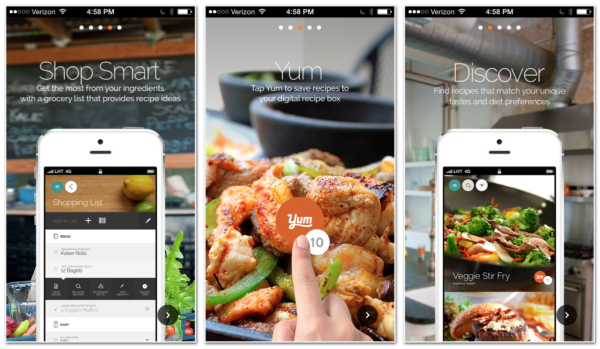 Yummly app experience.