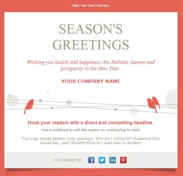 Email Template - Seasons Greetings