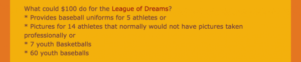 League of Dreams #givingtuesday email