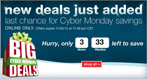 last chance for cyber monday savings with timer